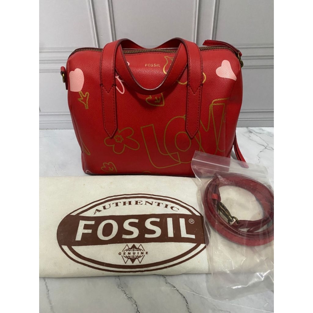 F*ssil Sydney Satchel Love Red
