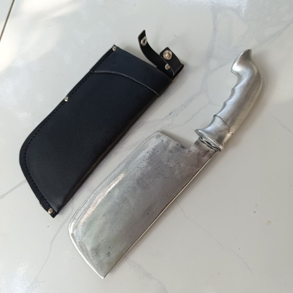 Pisau Dapur Golok Cacah/gaplok Tulang Keras Asli Cibatu Sarung Kalep Tebal