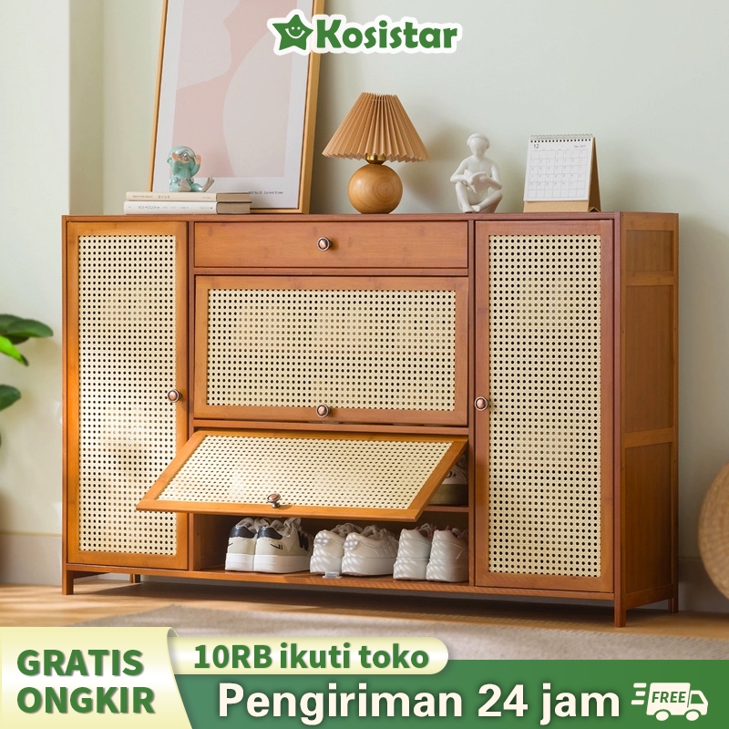 Kosistar Lemari Sepatu Rak Sepatu Kayu Rak Sepatu Rotan Lemari Sepatu Kayu Rak Lemari Sepatu Tertutu