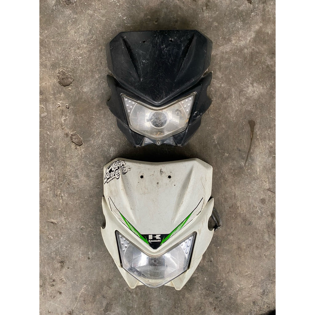 batok kepala reflektor lampu depan klx 150 old lama original copotan