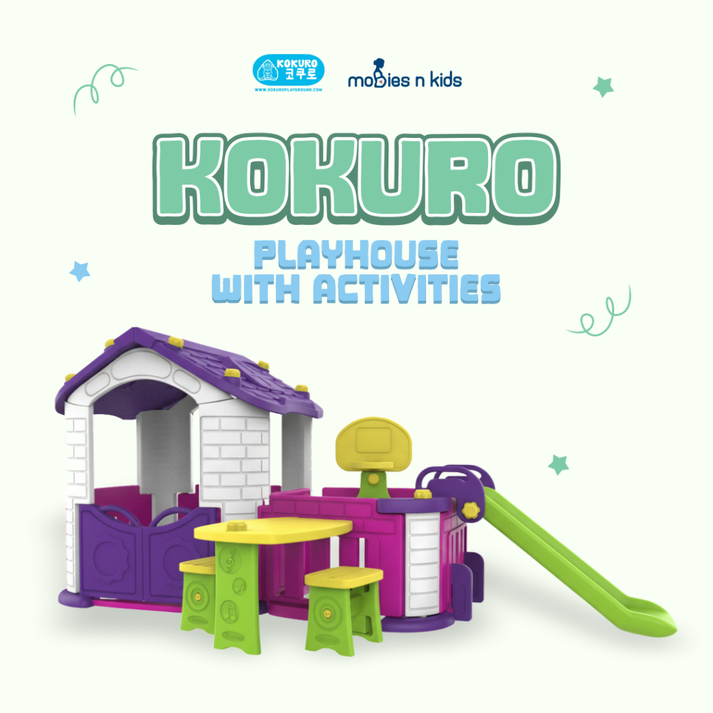 Mobies n Kids - Kokuro Playhouse With Activities | Rumah-Rumahan Anak Lengkap dengan Prosotan, Bangk