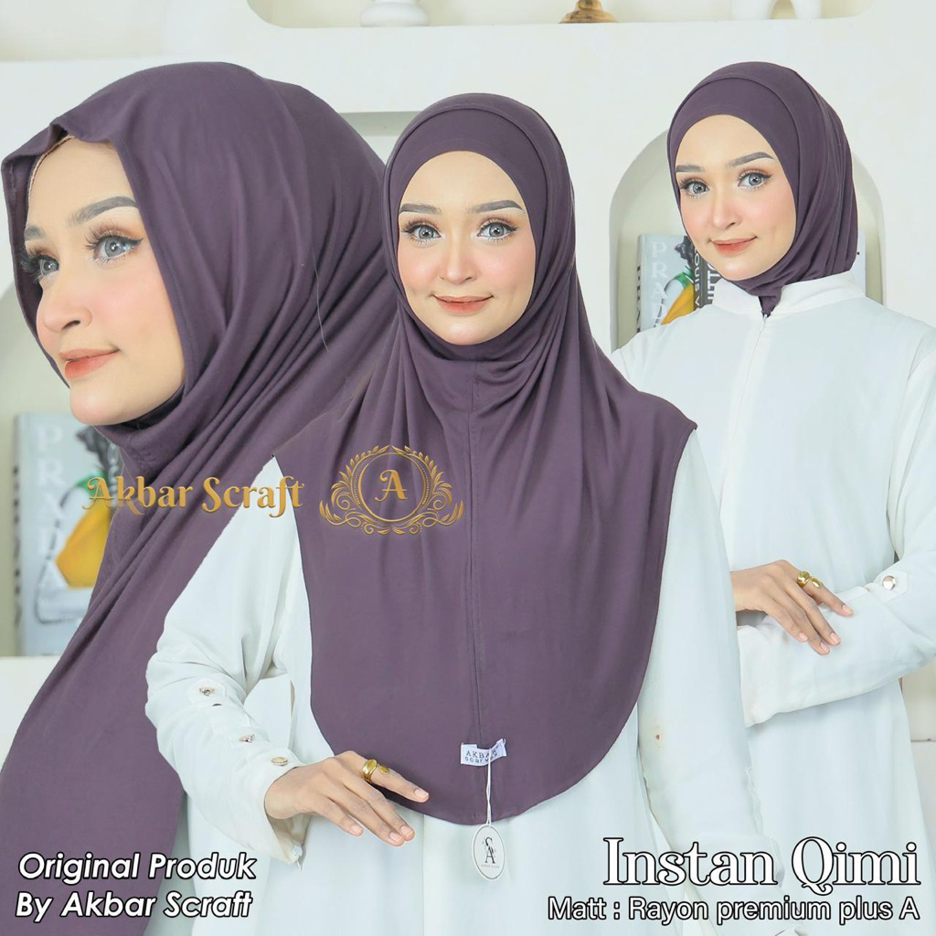 HIJAB INSTAN QIMI MODEL 2 LAYER BAHAN KAOS RAYON ADEM - HIJAB INSTAN VIRAL KEKINIAN