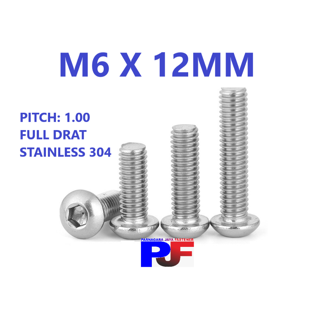 Baut L Button M6 x 12 / Baut Button L M6 x 12 SUS 304
