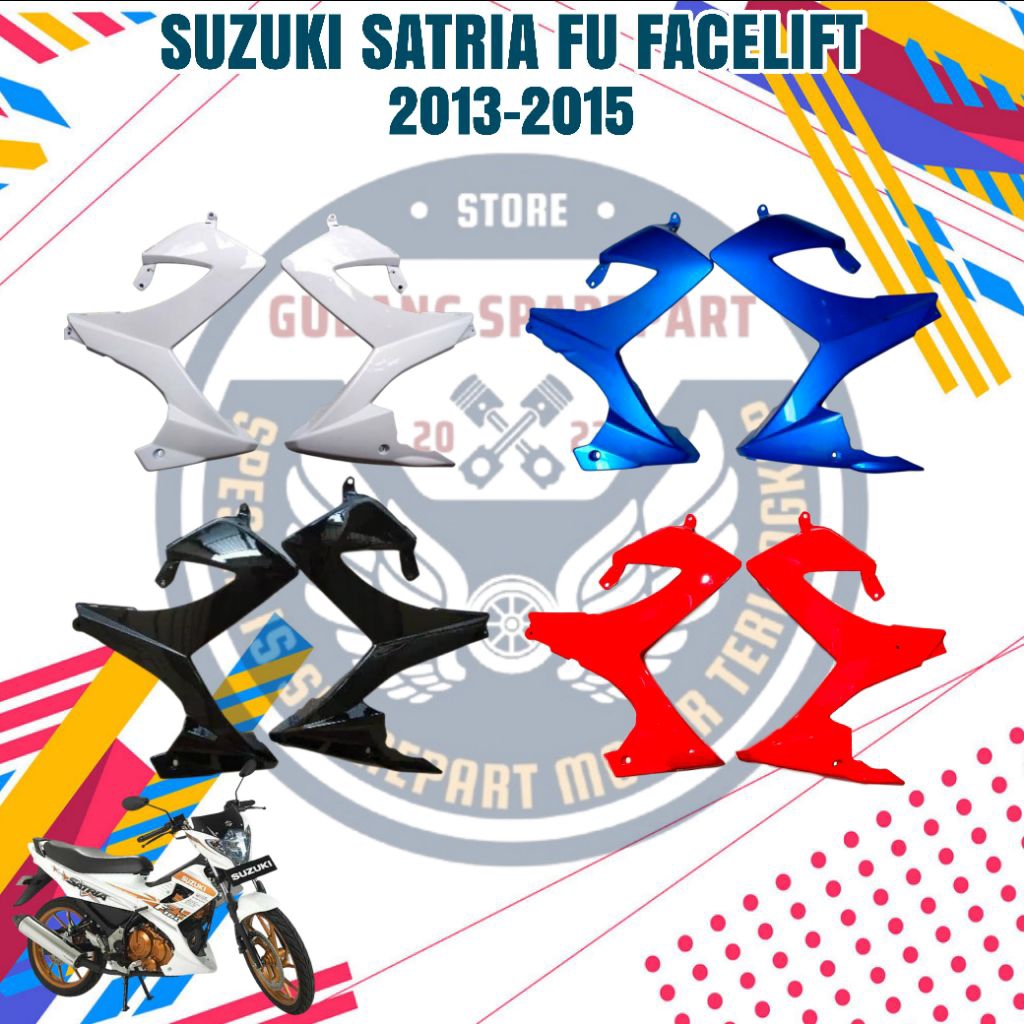 sayap suzuki satria fu new 2014 merah, sayap fu facelift merah, sayap satria fu new, legshil satria 