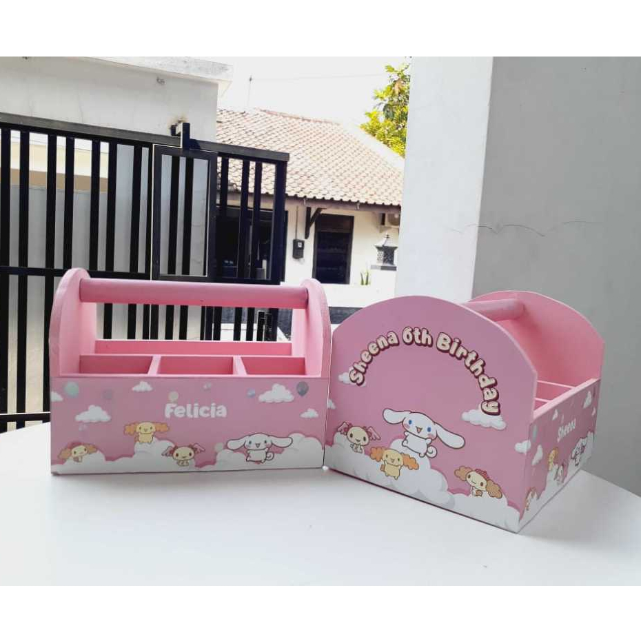 Souvenir hampers ultah box Kotak Pensil Kayu wadah alat tulis Custom