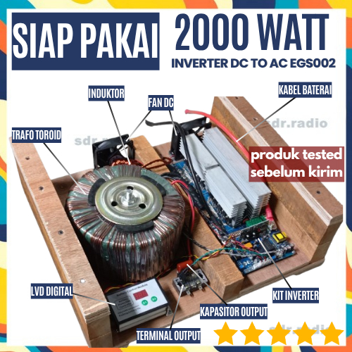 Inverter Siap Pakai 2000 W 2kw mosfet EGS002  2000watt Egs002 Inverter LF lengkap Trafo Toroid 2KW