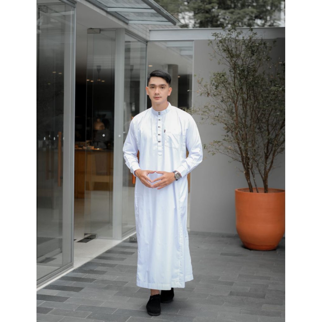 Jubah/Gamis Pria Dewasa Premium Full Manset/Bahan Catton Arab Platinum Impor Pakaian Muslim Pria Gam