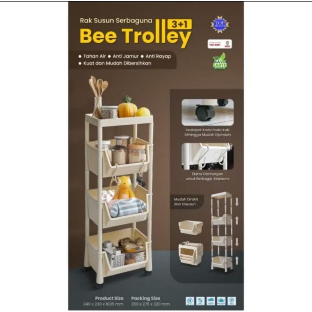 Rak susun serbaguna napolly susun 3+1