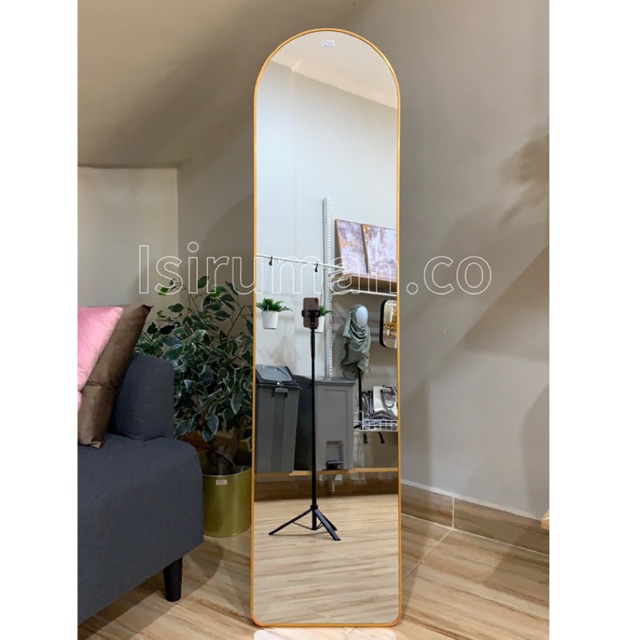 Standing mirror oval ukuran 150x40 cm/kaca mirror