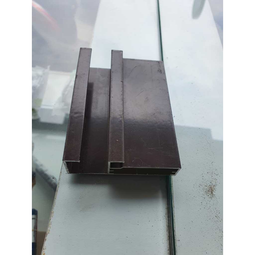 FRAME Aluminium COKELAT Brown Handle Kaca Pintu Lemari Kitchen Profil 3 meter