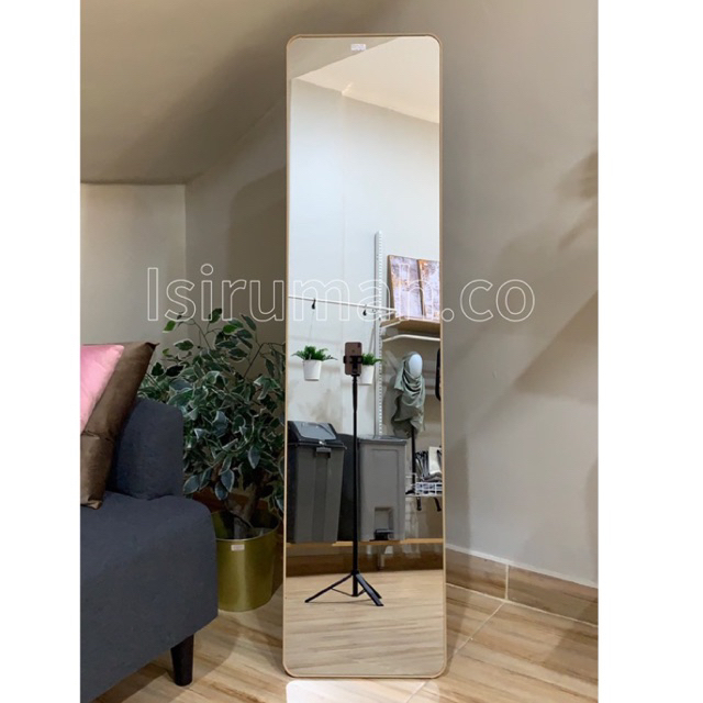 standing mirror persegi ukuran 150x40cm/kaca mirror
