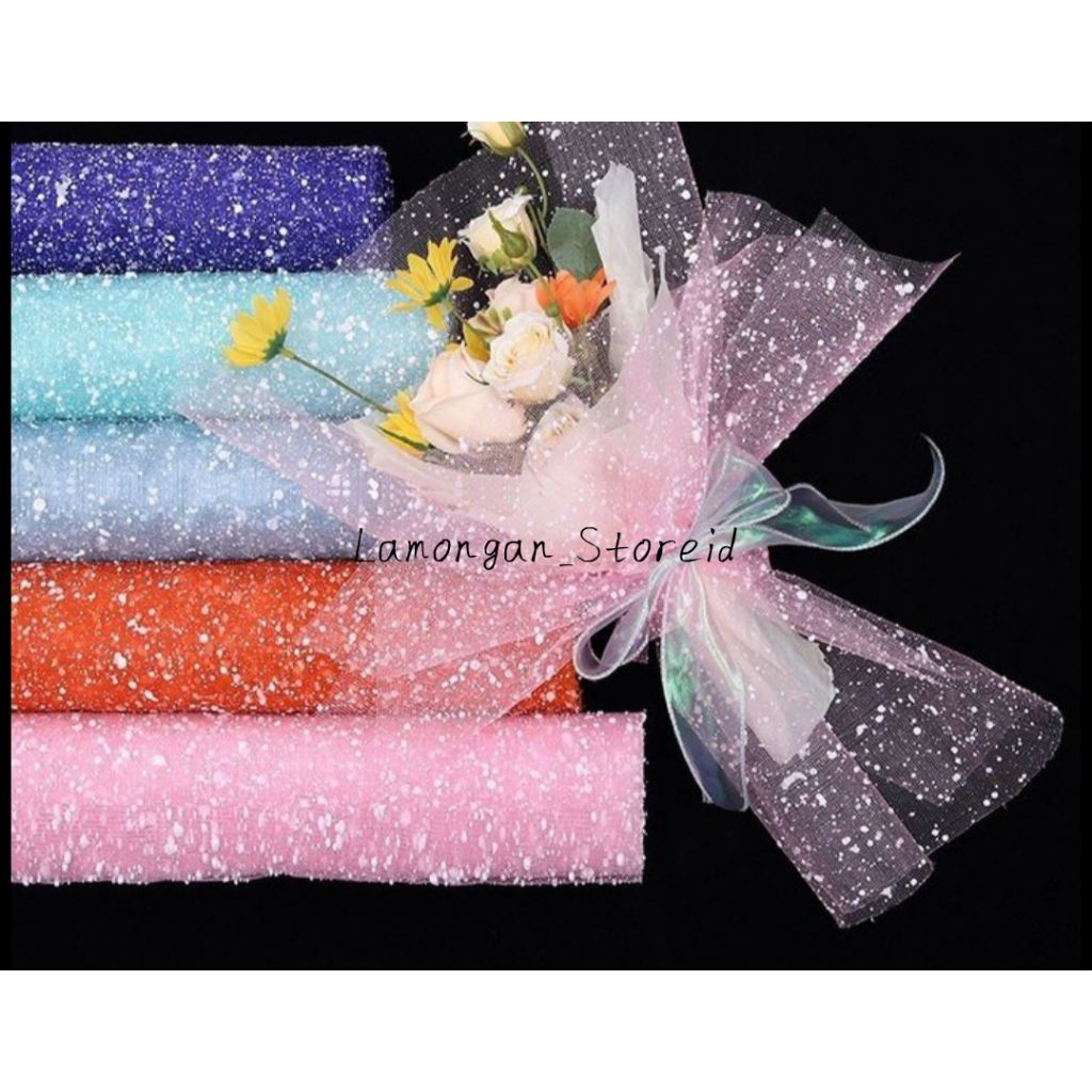 Kertas Bunga Snow Tile / Kertas Tile Salju Lembaran Flower Wrapping Snow Tille / Kain Buket Tile Sal