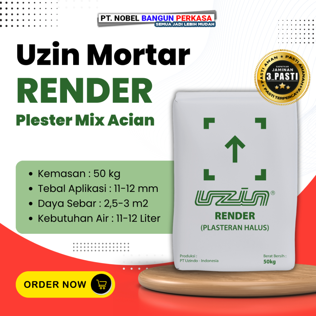 Semen Mortar Uzin Render - Plester Mix Acian 50kg
