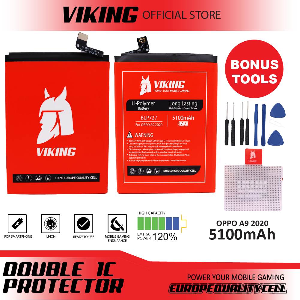 VIKING Baterai Oppo A5 2020 - A9 2020 BLP727 Double Power