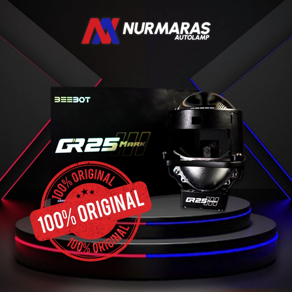 PAKET BILED BEEBOT GR25 MARK III | watt low 50 high 60 | tembus hujan dan kabut | mobil | motor