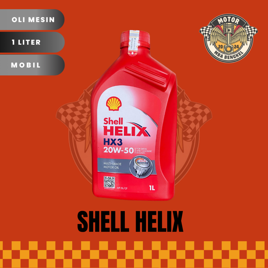 Oli SHELL HELIX HX3 - 1L - RESMI & ORIGINAL