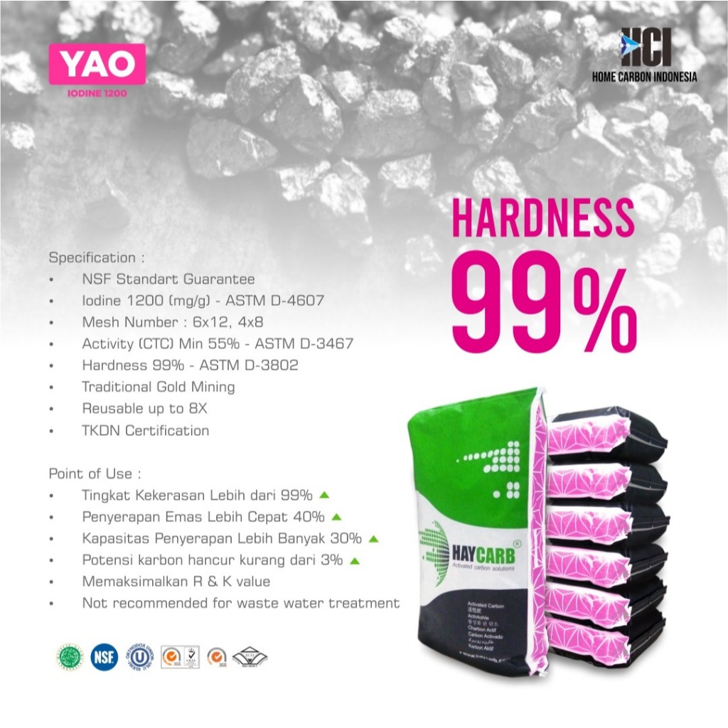 Haycarb Yao 6X12 Karbon Aktif Haycarb 25Kg