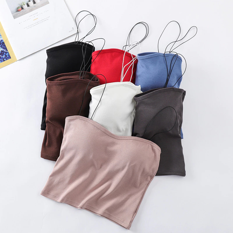 Tanktop Bra Wanita Elastis Square Spaghetti