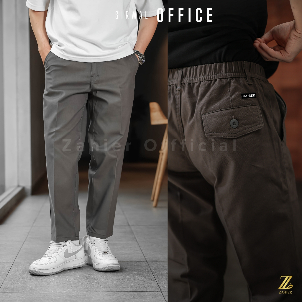 ZAHIER Celana Sirwal Office Casual Kantor Pria Original Dewasa Twill Import Premium