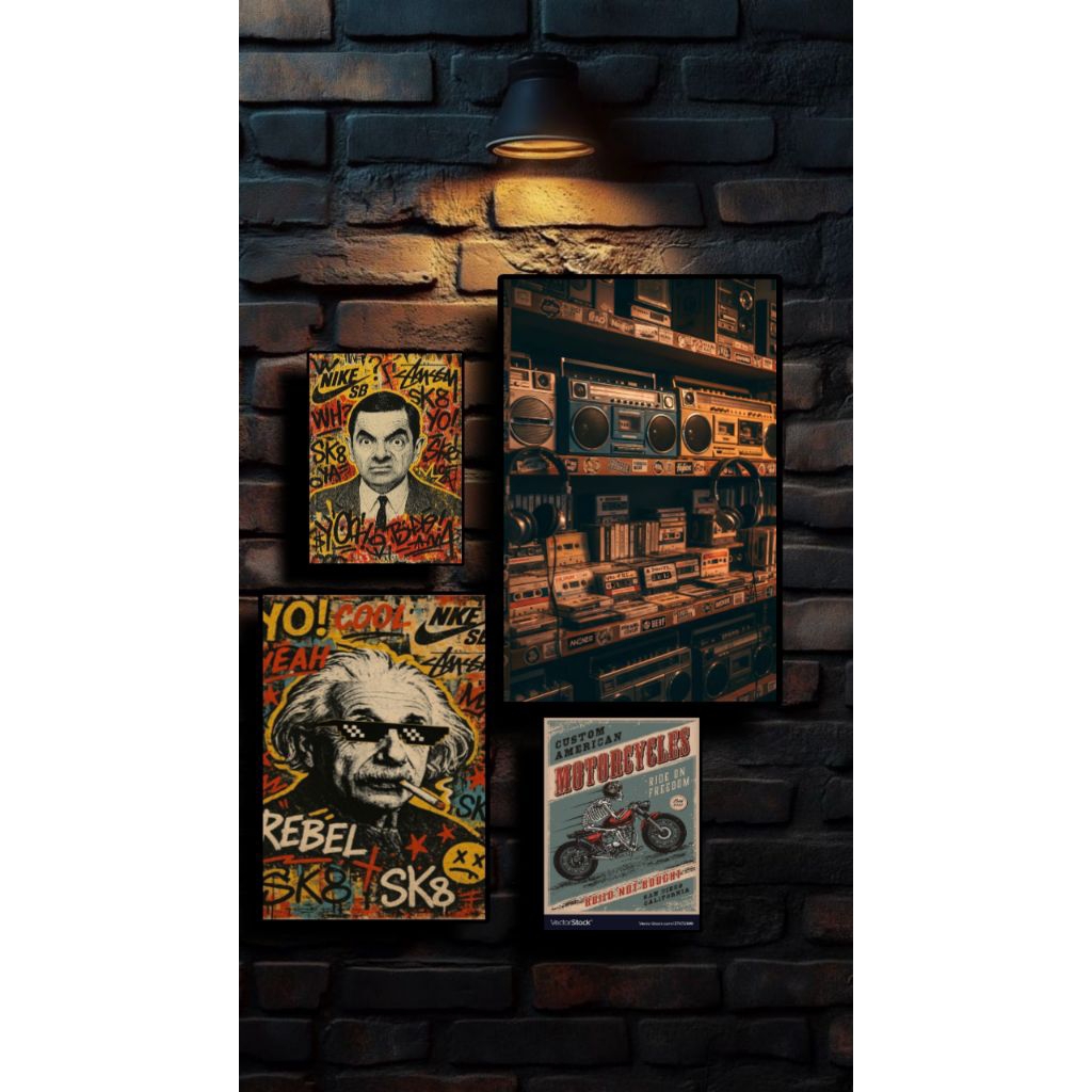 DEKOR.IN Hiasan dinding cafe aesthetic - Hiasan dinding estetik - poster dinding estetik - poster di