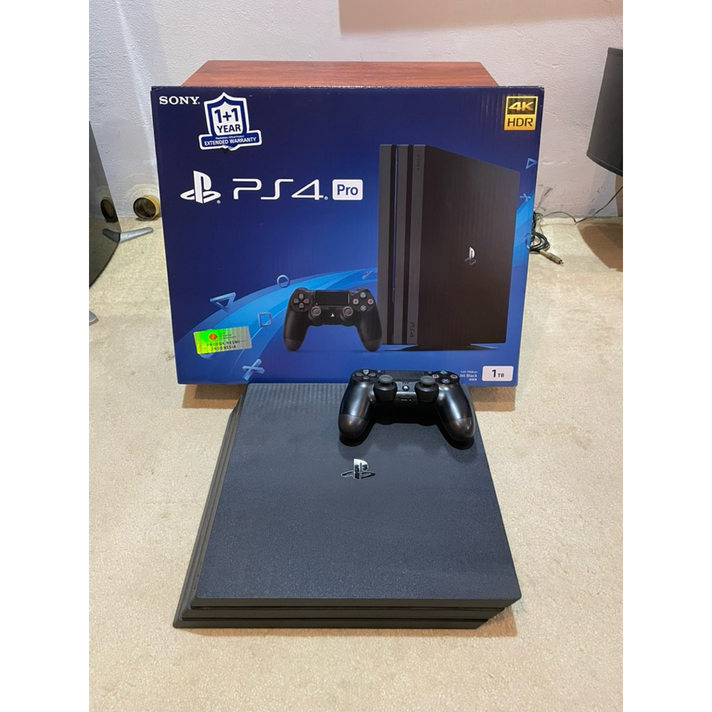ps4 pro 4k cuh-7106b jet black 1 tb original sony indonesia fullset bonus ex pribadi