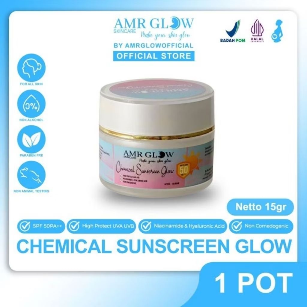 AMR GLOW SUNSCREEN  SKINCARE / TINTED SUNSCREEN / SUNBLOCK AMR GLOW KEMASAN BARU