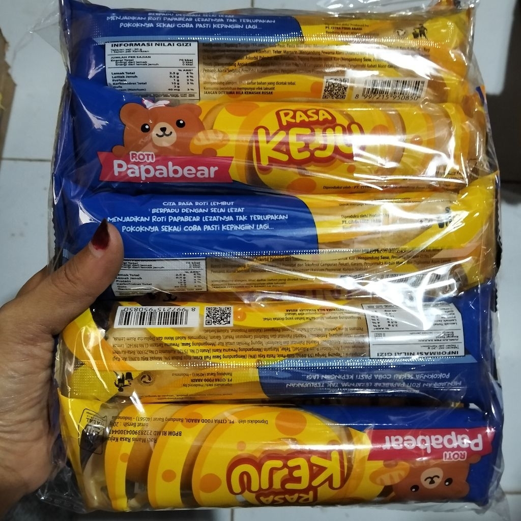 roti papabear rasa keju 1 pcs