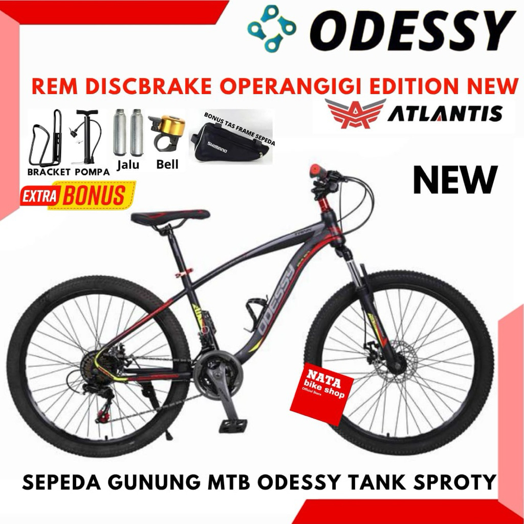 Sepeda Gunung 26 MTB ODESSY Tank Rem Discbrake 21Speed New