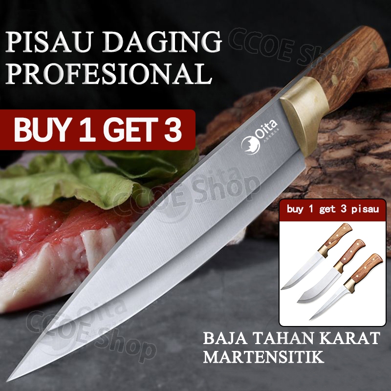 BUY 1 GET 3 OITA Super Tajam Set Pisau Baja Tahan Karat Original Jepang