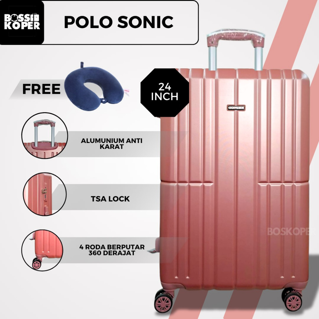 Koper 28 inch Polo UFO 603 ukuran bagasi-jumbo-travel-polo-tas koper-murah-besar-fiber-roda koper