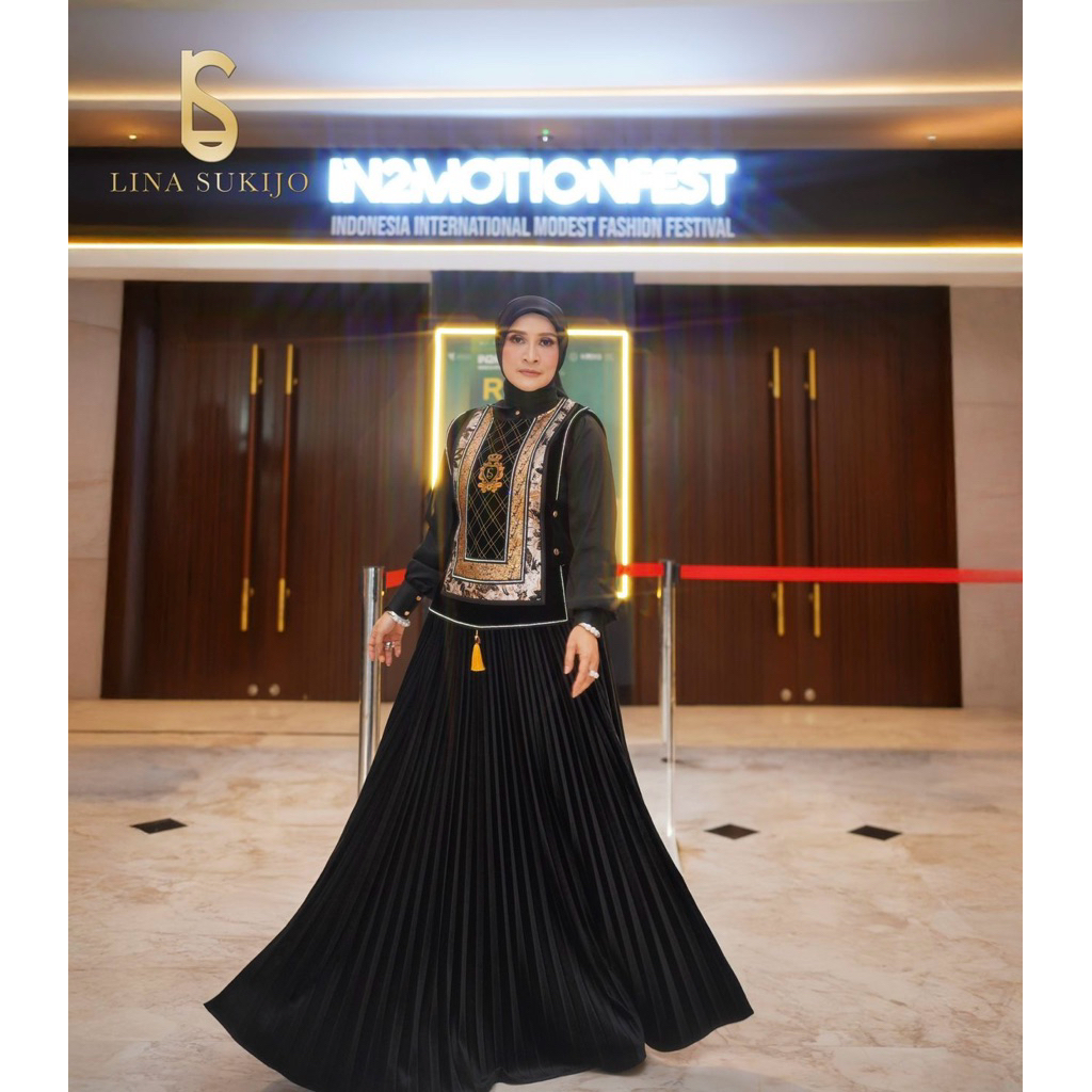 Gamis syari brand eles lina sukijo set rok setelan rok eles lina sukijo set sracft