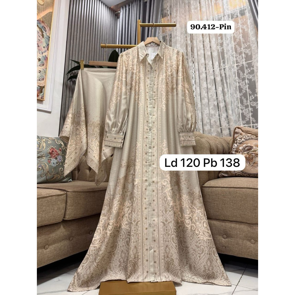 Gamis Dan Hijab Bahan Silk Jumbo Ld 120