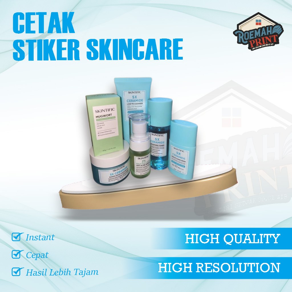 Cetak Stiker Skincare | Label Skincare | Print Label Beauty