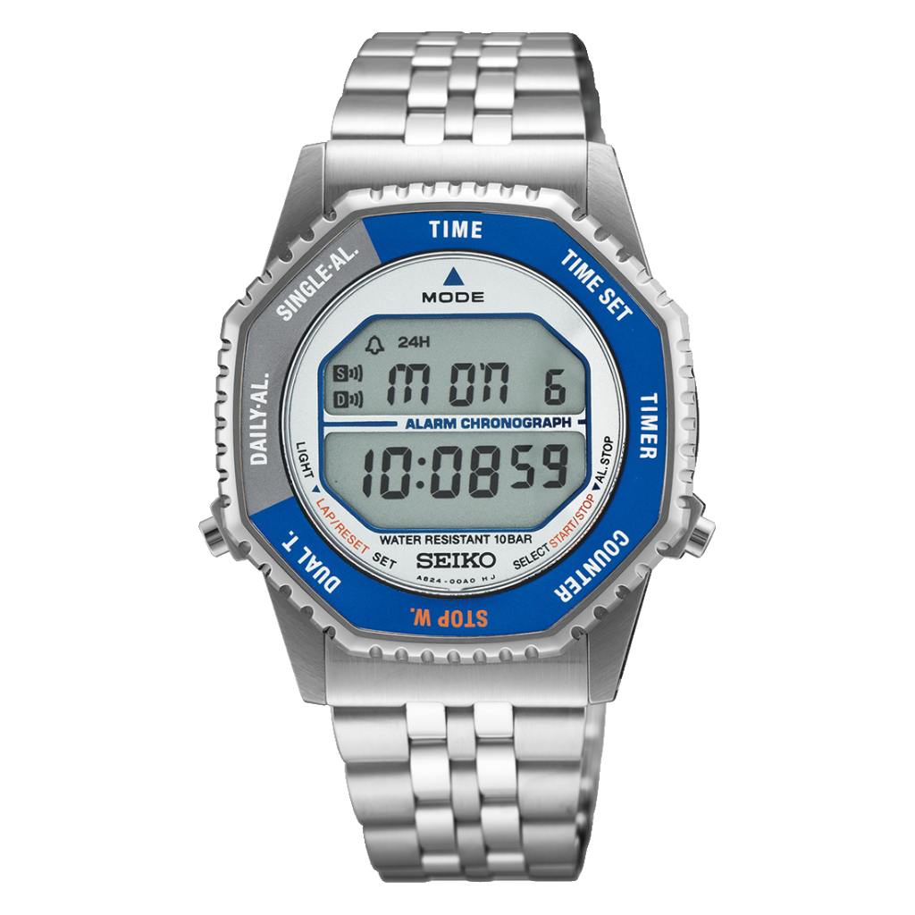 Seiko Rotocall SMGG21P1 Digital Quartz Watch Blue and Silverstone - Jam Tangan Seiko Original
