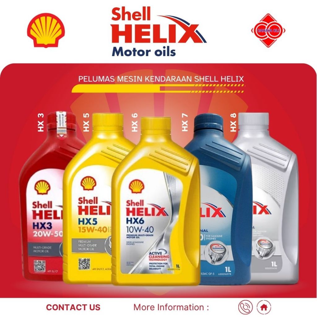 SHELL HELIX VARIAN 1LITER HX3 HX5 HX6 HX7 HX8