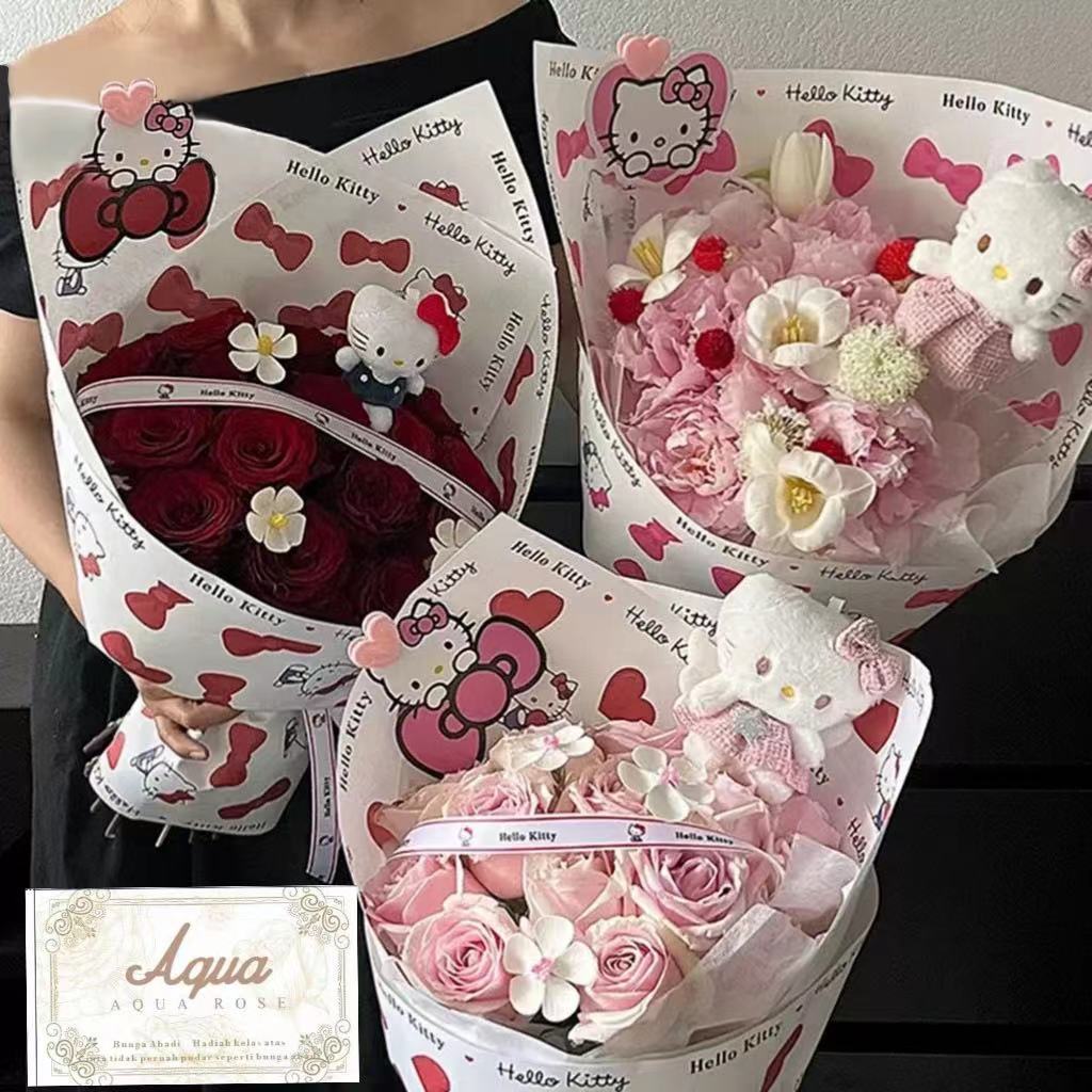 Buket Mawar Boneka-Hadiah untuk Pacar/Hadiah Wisuda/Buket Wisuda/Hadiah untuk Anak Perempuan/Buket U