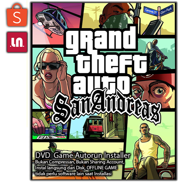 Grand Theft Auto San Andreas ( GTA SA ) - PC DVD Game Autorun Installer