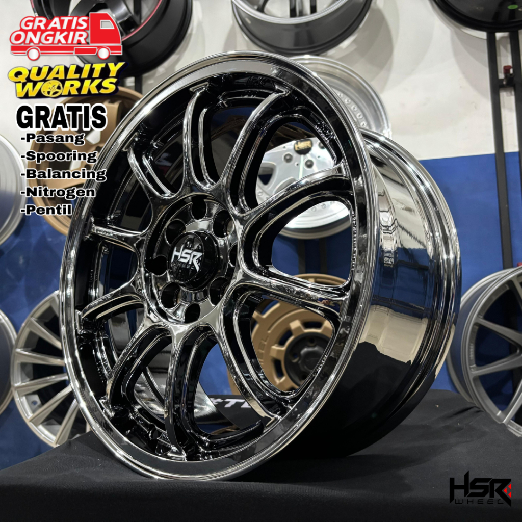 Velg Racing Ring 16 Mobil Raize Mobilio Avanza, Velg HSR FE03 Black Chrome