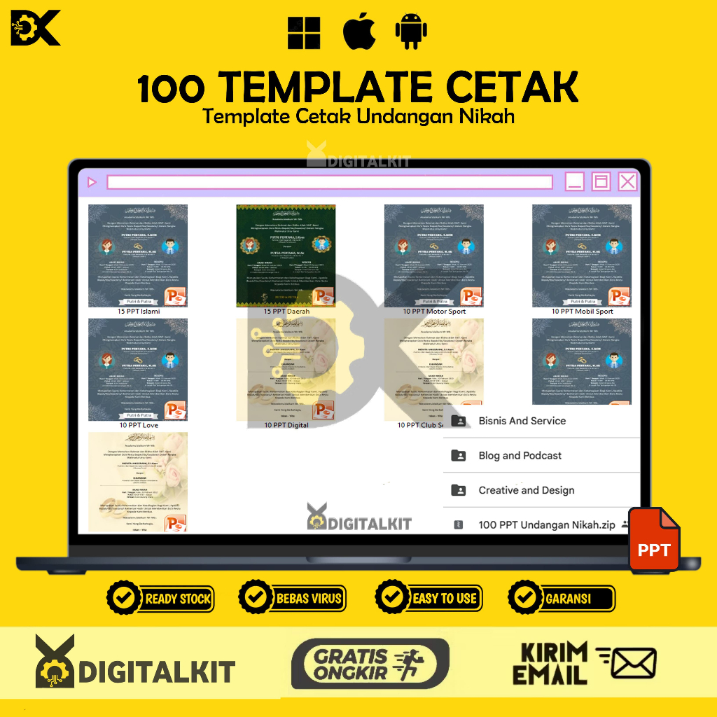 [T0610] 100 TEMPLATE CETAK UNDANGAN NIKAH