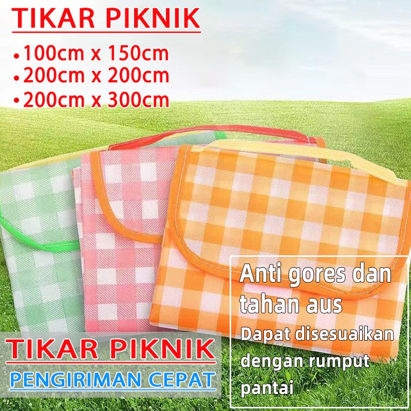 Pengiriman cepat tikar lipat piknik tiker piknik kain piknik tiker lipat piknik tiker piknik jumbo t