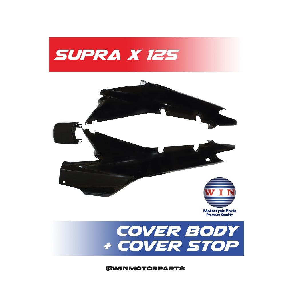 WIN - COVER BODY SUPRA X 125 07 / SUPRA X 125 HITAM + COVER STOP