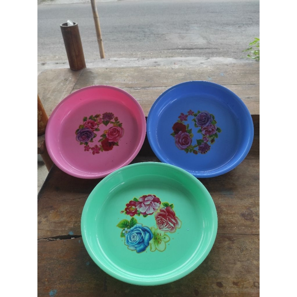 Nampan Panda Star Bulat Nampan Plastik Tebal Warna Lucu