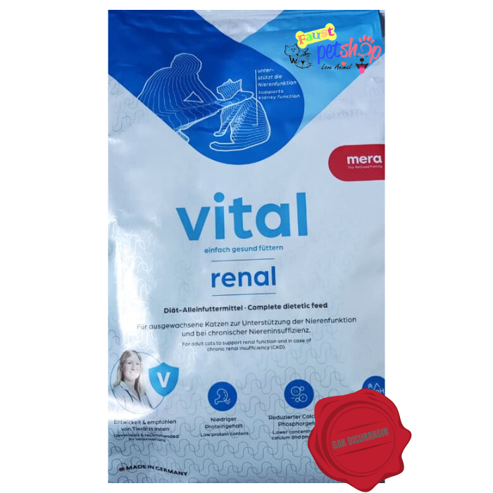 Mera Vital Adult Cat Renal 750 Gr & 3 Kg Made In German Low Protein Urine Alkalizing Makanan Kering 