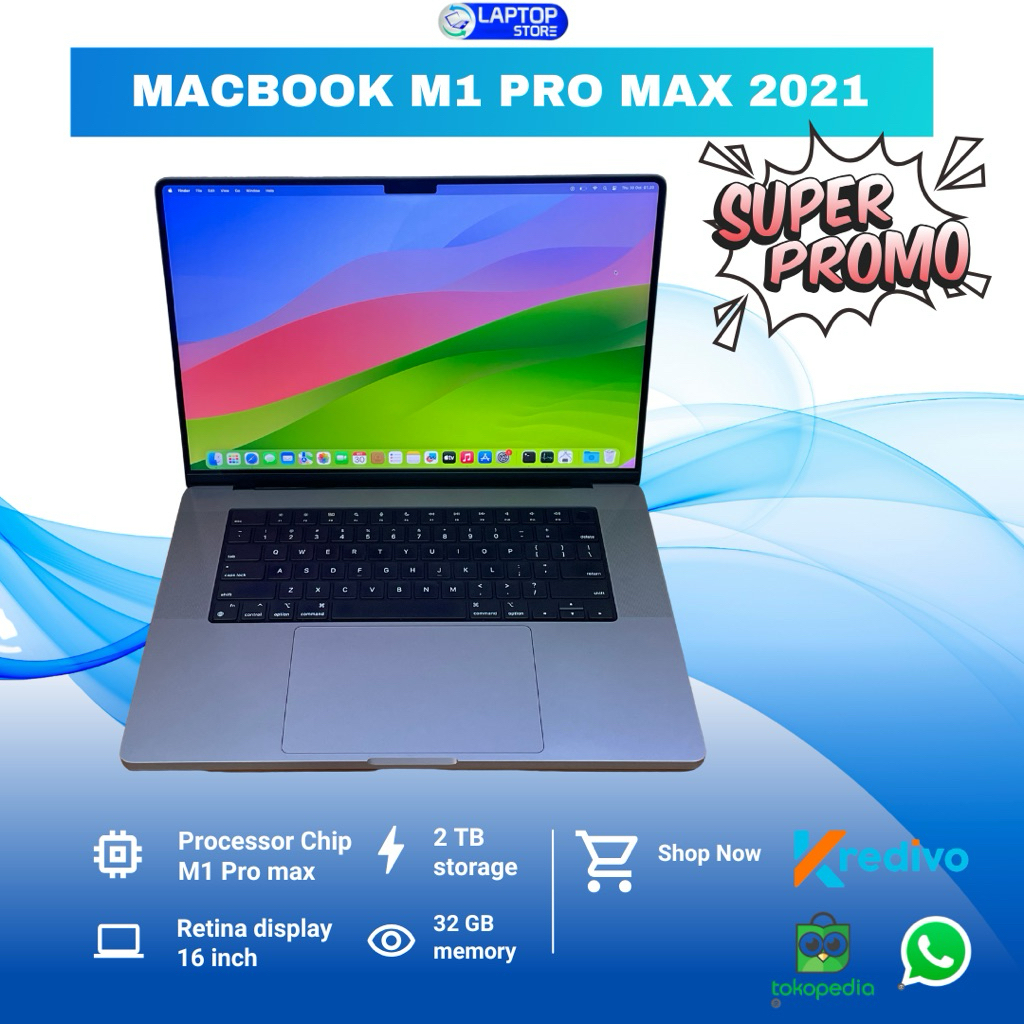 Macbook M1 Pro Max 16Inch 2021 Ram 32gb ssd 2Tb