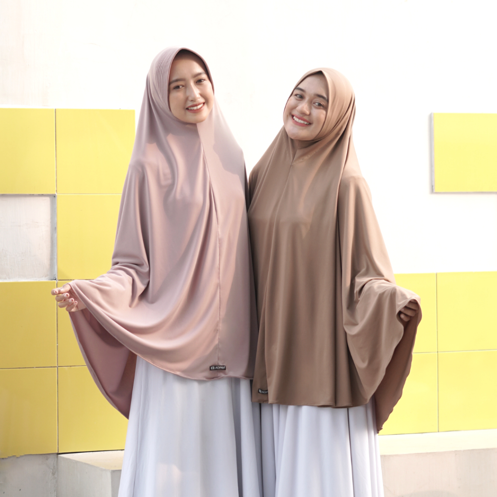 Aghnia Hijab - New Rania Lycra Jilbab/Khimar/Kerudung Instan Jumbo Dewasa