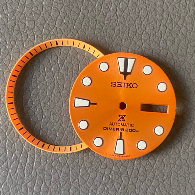 seiko dial orange sunburst prospex 7002 skx nh36 4r36 superlume 28.5mm