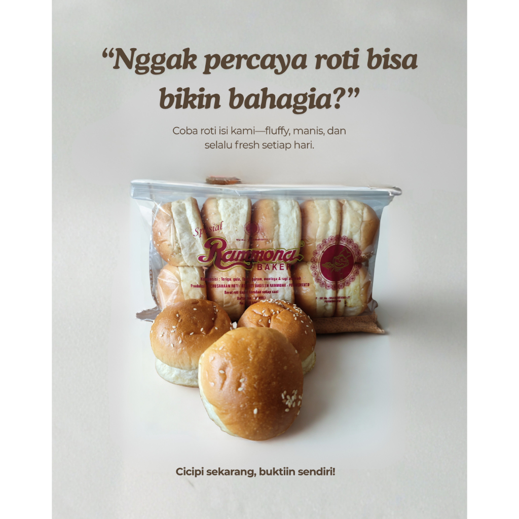 Roti Burger & Hotdog Bun Empuk, Lembut, & Siap Pakai untuk Kreasi Homemade yang Semakin Istimewa - R