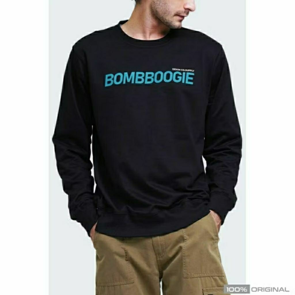 Sweater Hitam Pria Bombboogie Original Black Sweater