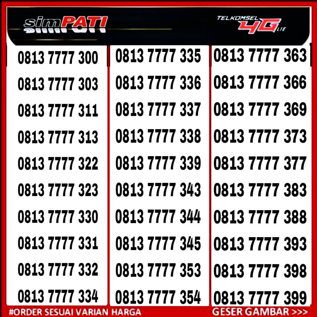 Nomor cantik simpati 11digit no cantik Nocan nomer kartu perdana Telkomsel 11 digit simpati cantik 3