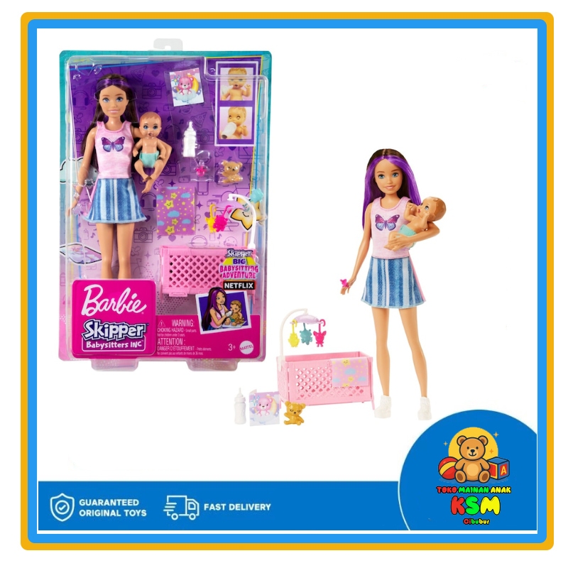 Barbie Skipper First Jobs Babysitter Set dengan Bayi Original